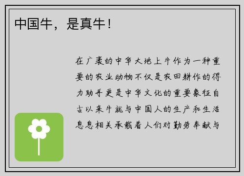 中国牛，是真牛！
